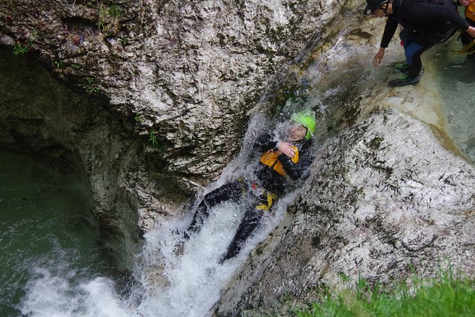 Canyoning in Susec Canyon - Sliding Down Smooth Rock Faces