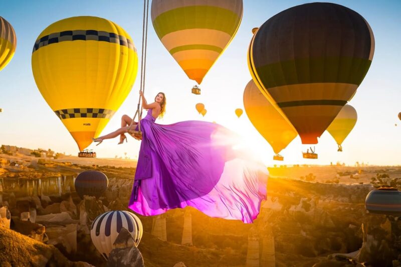 Cappadocia: Taking Photo With Swing at Hot Air Balloon View - Private Group Tour