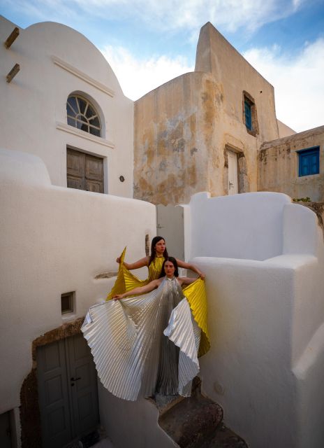 Capture Your Santorini Dream: Flying Dress Photography - Iconic Breezes Inspiration