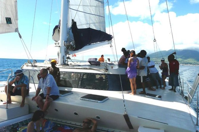 Catamaran Party Cruise to Nevis From St Kitts With Transfer From Frigate Bay - Overview of the Catamaran Tour