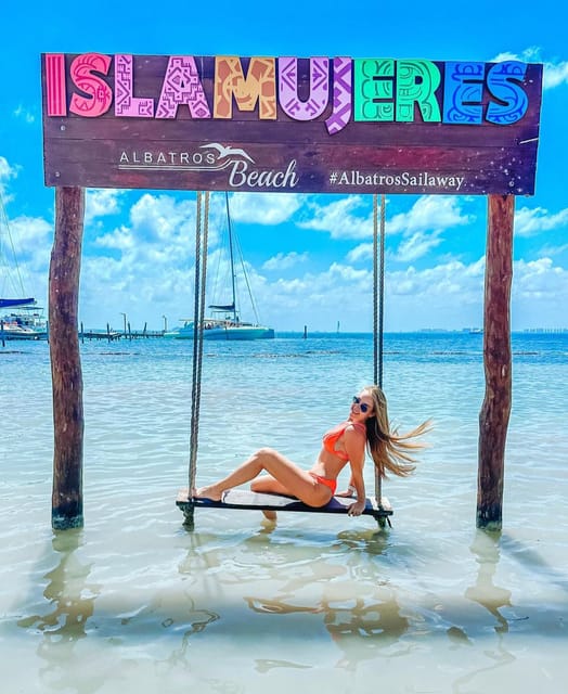 Catamaran to Isla Mujeres Open Bar FF - Beach Club and Dining