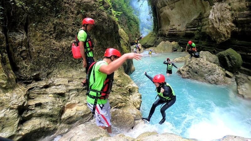 Cebu Moalboal Adventure Combo: Snorkel & Canyoneering +Lunch - Canyoneering at Kawasan Falls