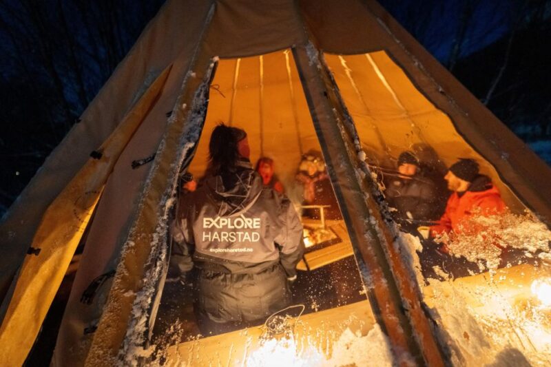 Chasing the Dancing Aurora in Our Winter Camp in Harstad - Outdoor Snow Activities