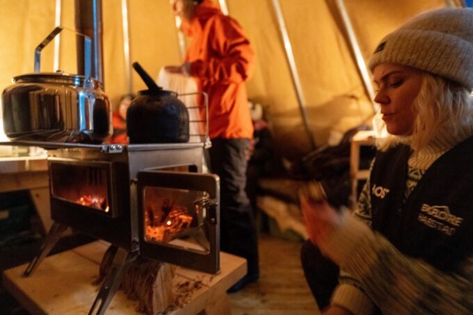 Chasing the Dancing Aurora in Our Winter Camp in Harstad - Warm Drinks and Waffles