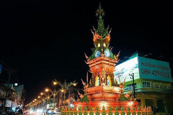 Chiang Rai Food & Night Market Walking Tour With Local Host - Exploring the Blue Temple and Clock Tower