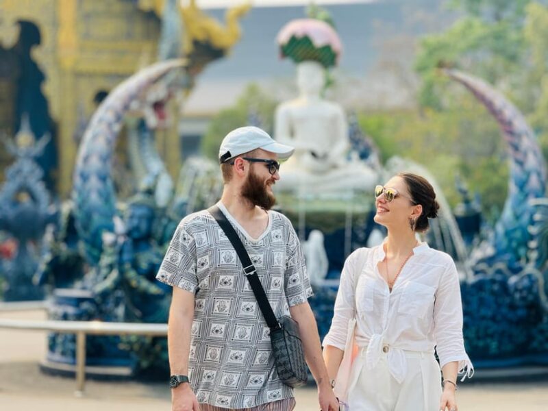 Chiang Rai : White & Blue Temples and Emerald Bhudda Story. - Experiencing the Grandeur of Wat Huay Pla Kang