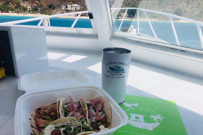 Circle the Island of St. John | Lunch Stop at Lime Out (Taco Boat) - Lunch at Floating Taco Bar