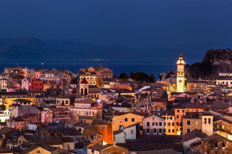 Corfu Town Walking Tour & Mouse Island Cruise With BBQ Meal - Sunset Cruise Itinerary