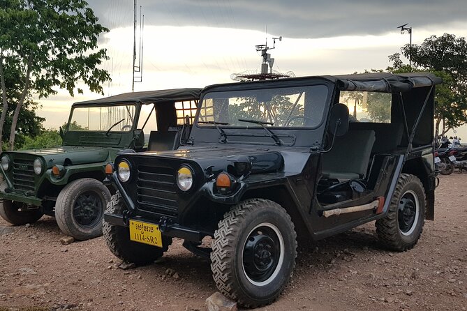 Countryside and Sunset With Military Jeep - Pickup and Transportation