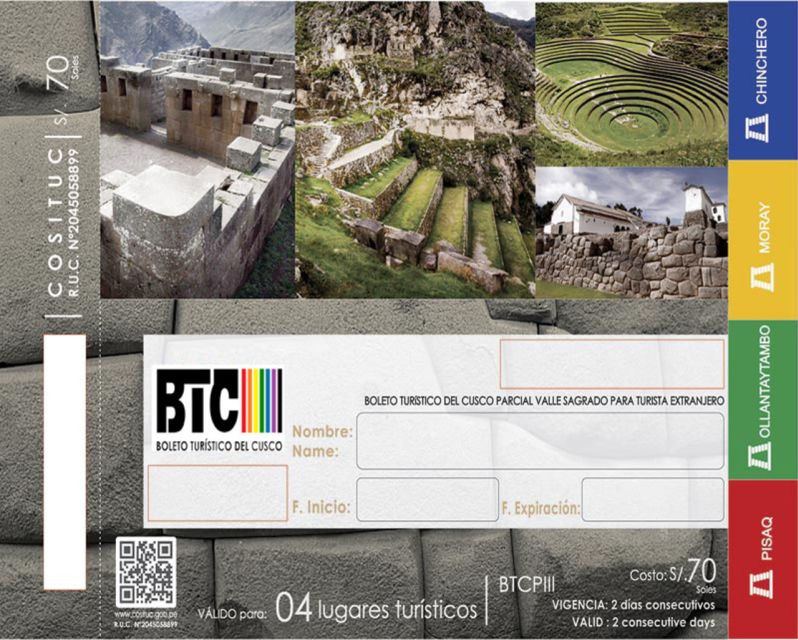 Cusco: 1, 2, or 10-DAY Tourist Ticket With Hotel Delivery - Attractions Included