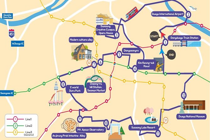 Daegu Hop on Hop off City Tour Bus Discount Ticket - Meeting Point and Travel Tips
