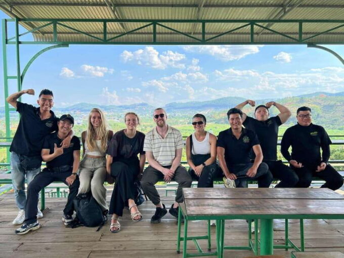 Dalat: MOTORBIKE TOUR TO PONGOUR FALLS- SILK- COFFEE FARM - Discovering Linh An Pagoda
