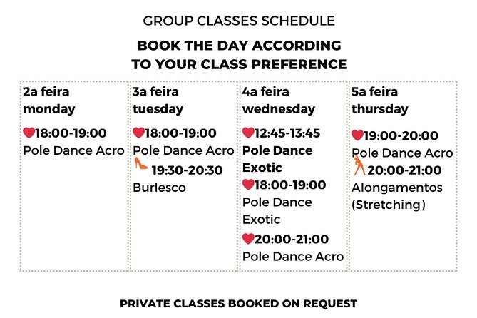 Dance Class (choose 1: Pole Dance, Burlesque or Aerial Silk/Hoop) - Private Lessons
