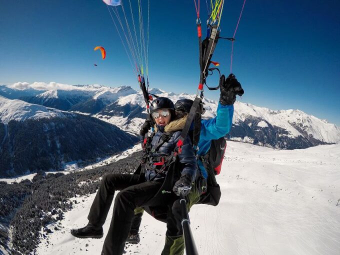 Davos: Tandem Paragliding Flight - Landing Back in Davos