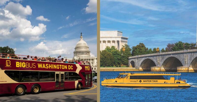 DC: Hop-on Hop-off Bus Tour & Sightseeing Water Taxi Cruise - Validity and Languages