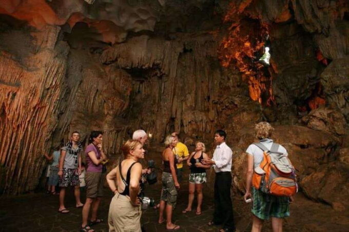 DELUXE CRUISE HALONG: SUNG SOT CAVE– TITOP ISLAND– LUON CAVE - Relaxing at Titop Island