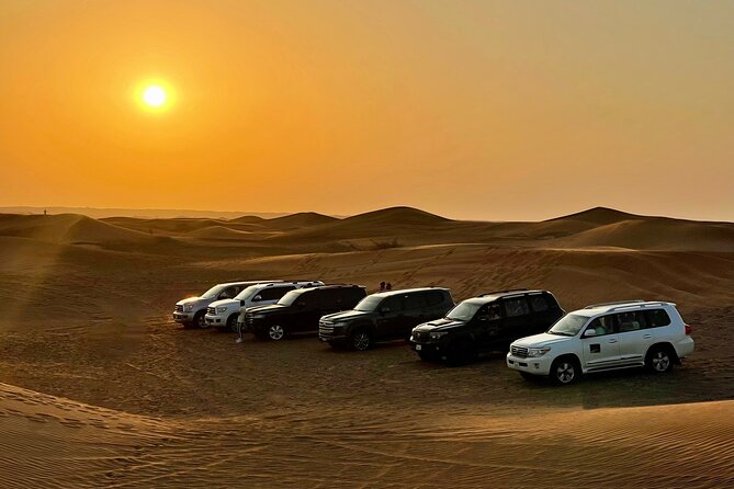 Desert Safari Dubai With BBQ - Dinner, Sandboarding - Transportation and Pickup