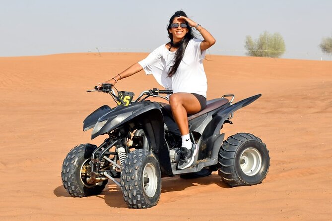 Desert Safari With 30 Mins Of Quad Bike Tour Camel Ride And BBQ - Highlights of the Adventure