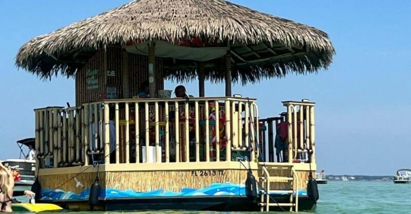 Destin: Sunset Crab Island & Dolphin Tour on Tiki Vessel - Key Points