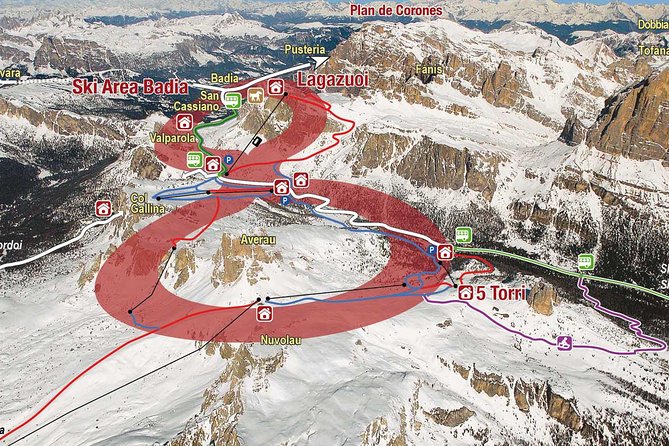 Dolomiti Ski Tour: Super 8 Lagazuoi and 5 Torri From Cortina Dampezzo - Meeting and Pickup
