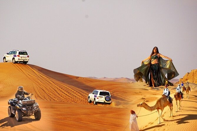 Dubai Desert Safari Dune Bashing, 60min ATV Quad, Camel Ride, BBQ - Quad Biking Adventure