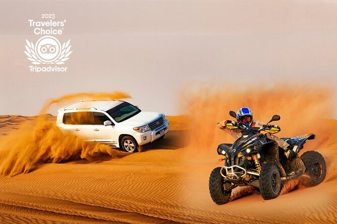 Dubai Desert Safari Dune Drive, 60min ATV, Camel Ride, Shows, BBQ - Just The Basics