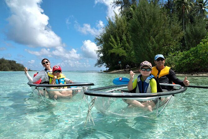 Eco guided excursion to the lagoon of Moorea in a transparent kayak Afternoon 2h - Key Points