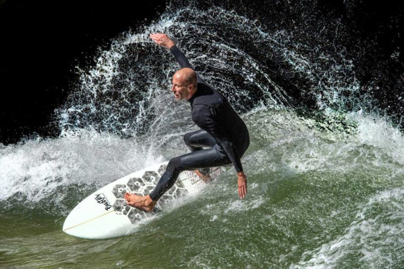 Eisbachwave: Surfing in the Center of Munich - Germany - International Surfing Stars at Eisbachwave