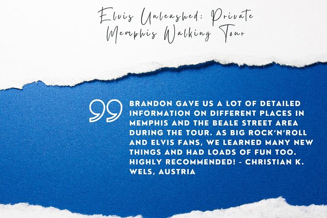 Elvis Unleashed: Private Elvis Walking Tour - Dining Recommendations for Fans