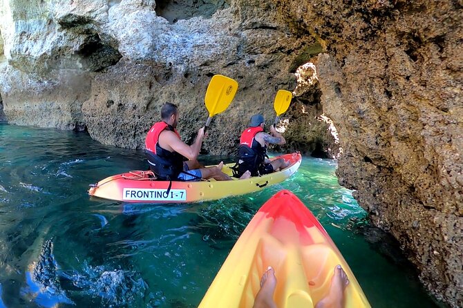 Explore Caves and Beaches of Alvor - Boat & Kayak Tour - Swimming at a Small Beach