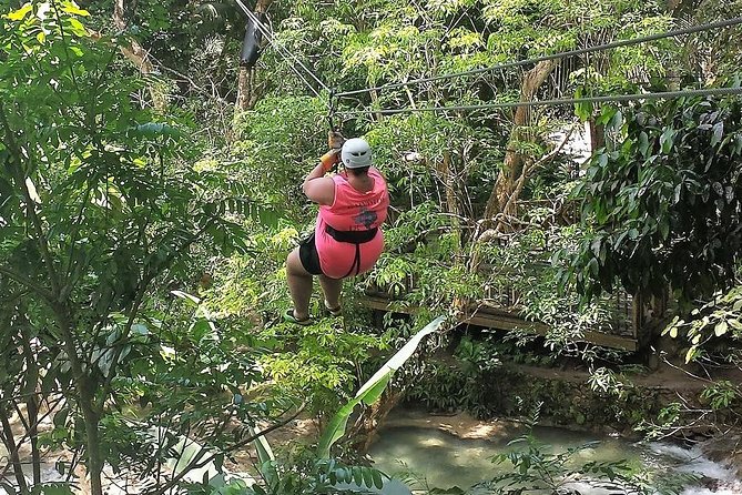 Falls Flyer Zipline and Dunns River Falls Adventure Tour From Ocho Rios - Ziplining Adventure