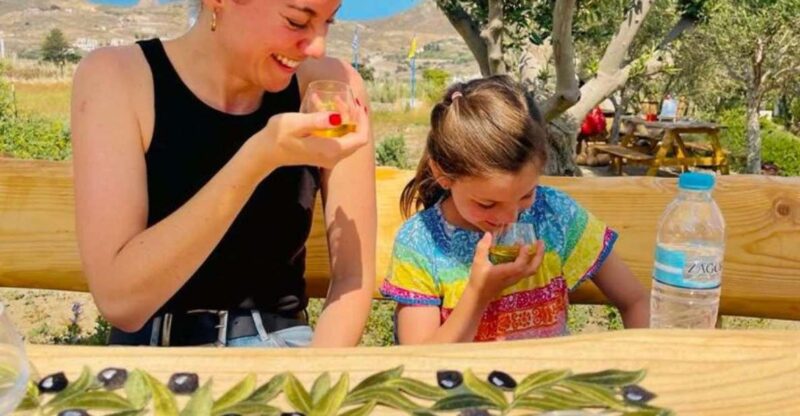 Family Olive Oil & Baking Adventure at Eggares Olive Press - Colorful Art With Paints and Burlap