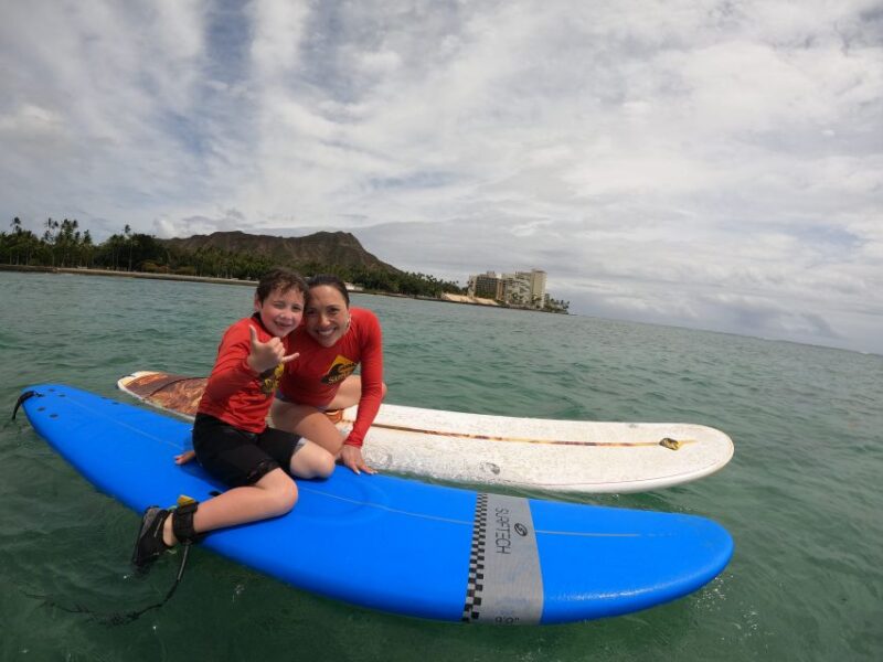 Family Surfing Lesson: 1 Parent, 1 Child Under 13, & Others - Transportation and Pickup