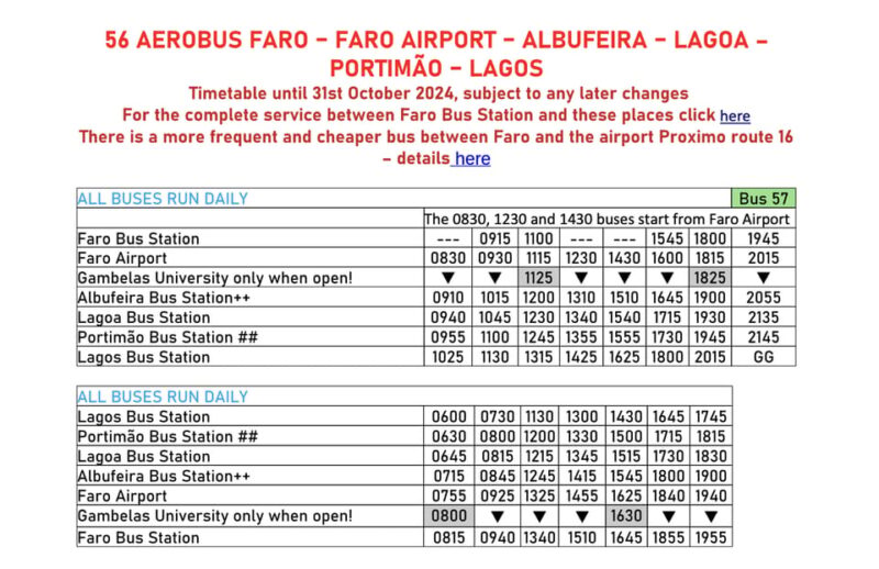 Faro Airport: Convenient Bus Service To/From Lagoa - Key Points