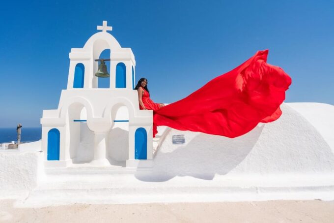 Flying Dress Dream Photoshoot Santorini - Locations and Photospots
