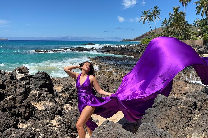 Flying Dress Photo Shoot in Maui - Breathtaking Maui Backdrop