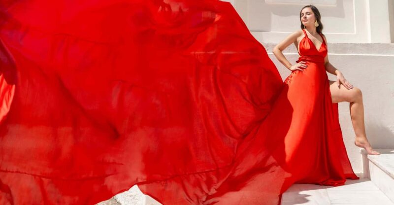 Flying Dress Photoshoot in Santorini - Unique Experience and Highlights