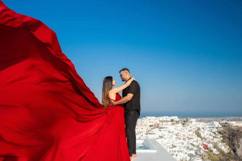 Flying Dress Photoshoot in Santorini - Photography Details