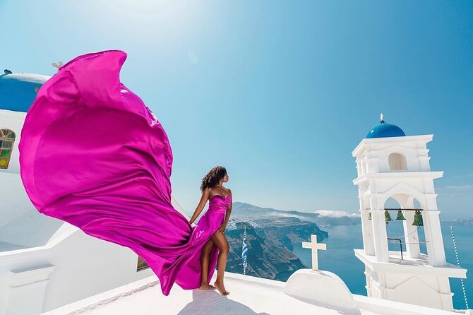 Flying Dress Photoshoot in Santorini With Hotel Pickup - Whats Included