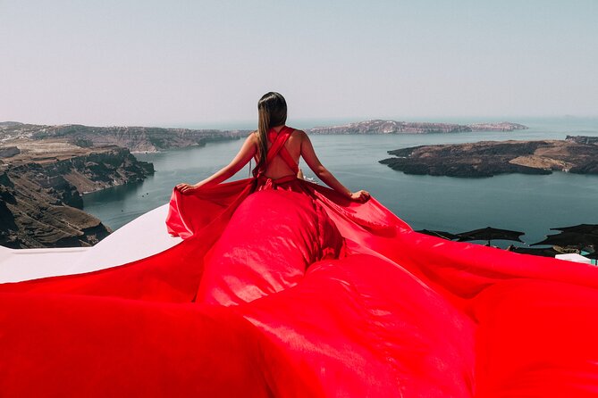 Flying Dress Photoshoot in Santorini With Hotel Pickup - Logistics
