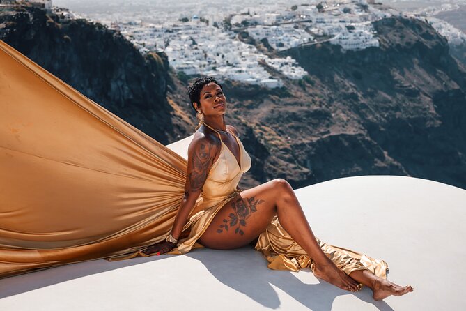 Flying Dress Photoshoot in Santorini With Hotel Pickup - Pricing and Cancellation
