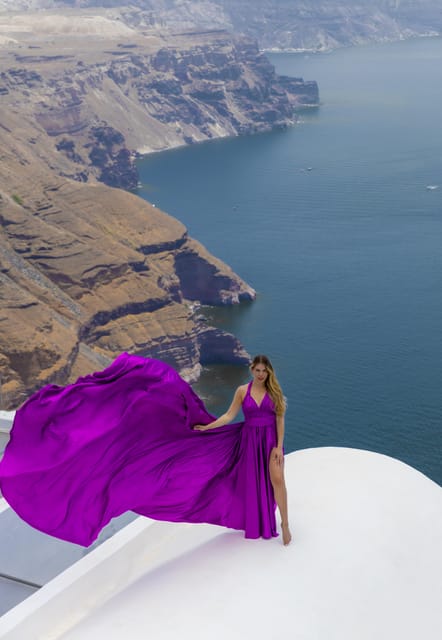 Flying Dress Photoshoot Santorini - Dress Selection and Customization