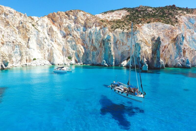 From Adamas: Milos and Poliegos Catamaran Cruise With Lunch - Key Points