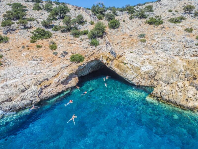 From Ag Anna: Rinas Cave and Ano and Kato Koufonisi Cruise - Itinerary Highlights