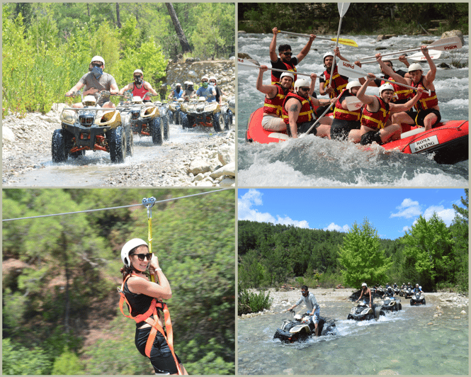 From Antalya, Belek, Side : River Rafting, Zipline, Atv Tour - Ziplining Over Köprülü Canyon