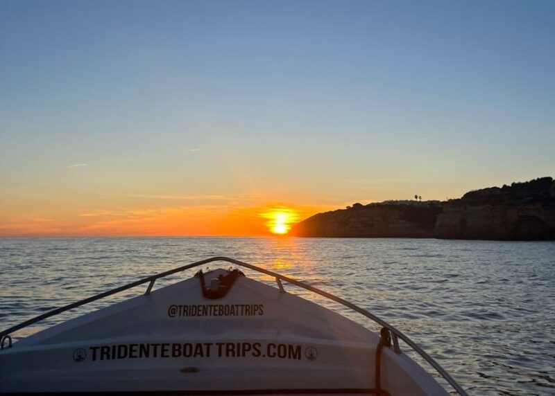 From Armacao De Pera: Sunset Benagil Caves Boat Tour - Guided Experience