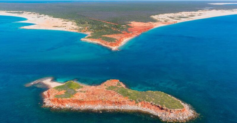 From Broome: Dampier Peninsula Discoverer Helicopter Flight - Flying Over the Red Cliffs