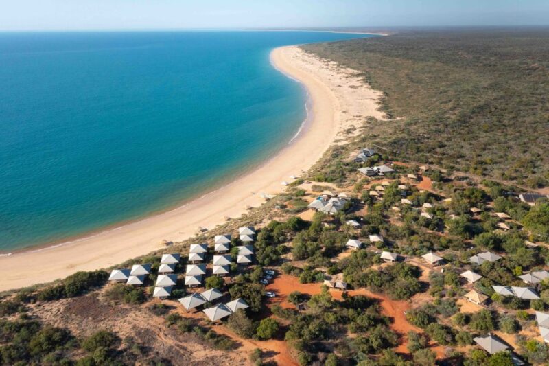 From Broome: Eco Beach Explorer Helicopter Flight With Lunch - Eco Beach Resort Arrival