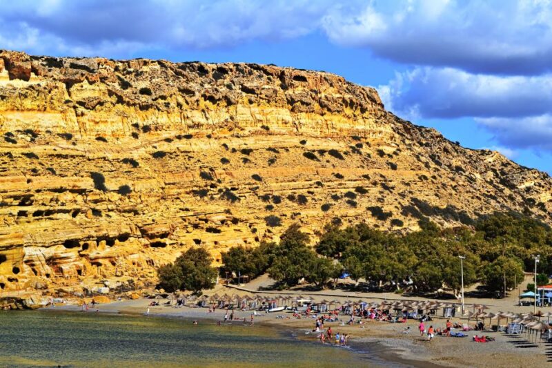 From Chania: Spili, Matala Beach, & Kournas Lake Day Trip - Explore Cave Homes