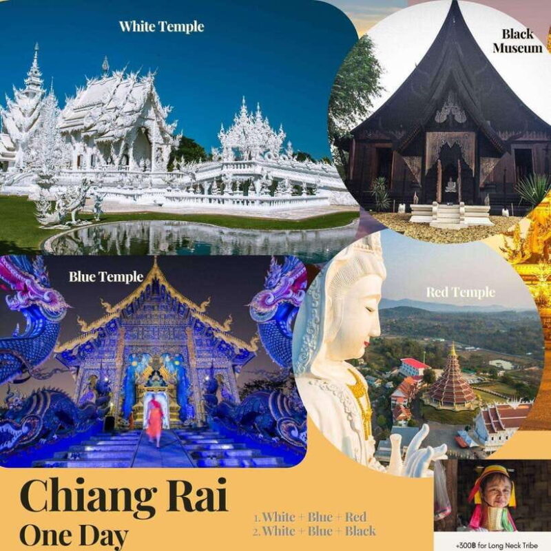 From CM: Chiang Rai White, Blue, Red/Black Temple With Lunch - Tour Inclusions